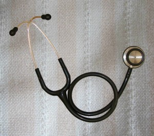 stethoscope on prayer shawl